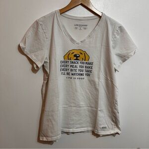 Life Is Good Cream Dog Graphic Tee